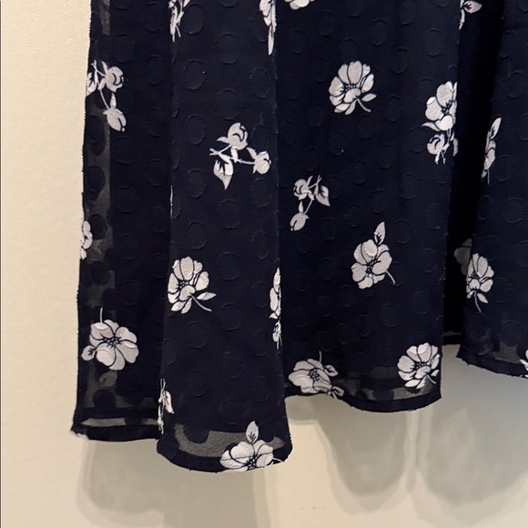 Ann Taylor A Line Sleeveless Midi Dress Size 4 Navy and White Floral - Picture 6 of 13